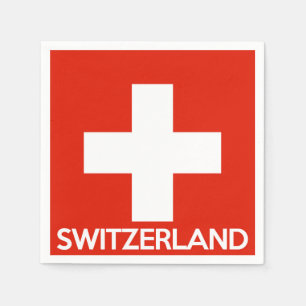 Switzerland country flag symbol name text swiss napkin