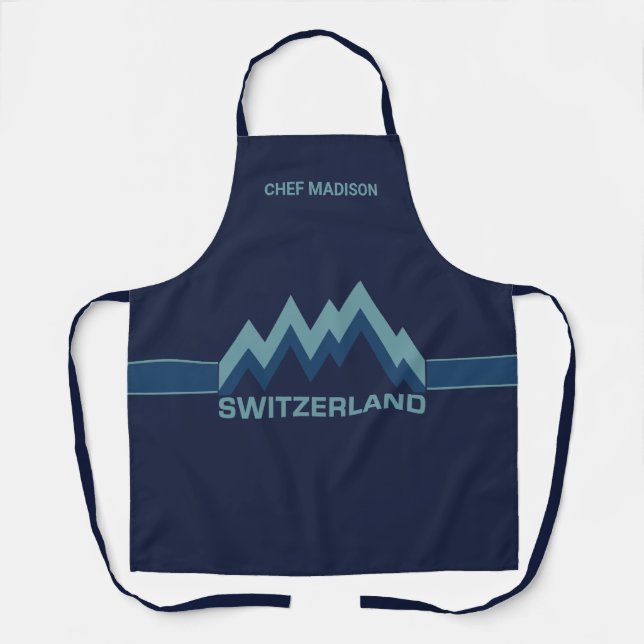 SWITZERLAND custom name Apron (Front)