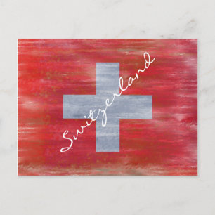 Switzerland distressed Swiss flag Postcard