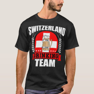 Switzerland Drinking Team Funny Swiss Flag Beer T-Shirt