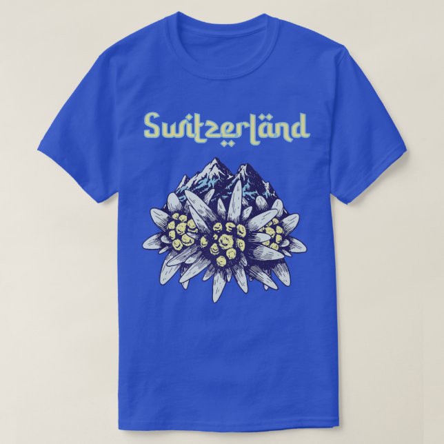 Switzerland Edelweiss Alps Souvenir Mountain Hikin T-Shirt (Design Front)