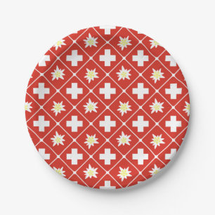 Switzerland Edelweiss pattern Paper Plate