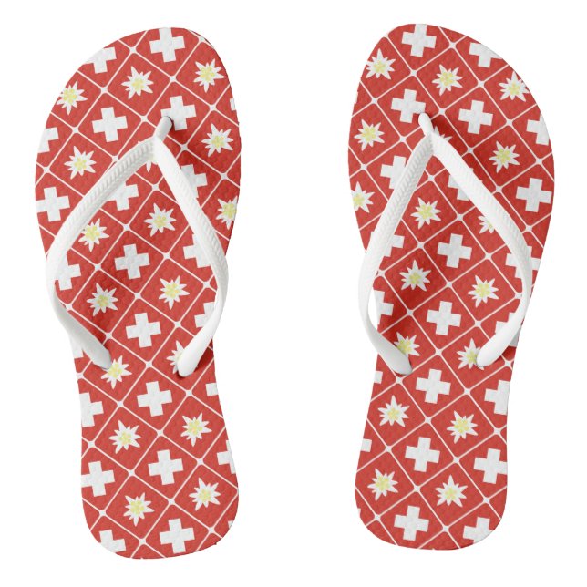 Switzerland Edelweiss pattern Thongs (Footbed)