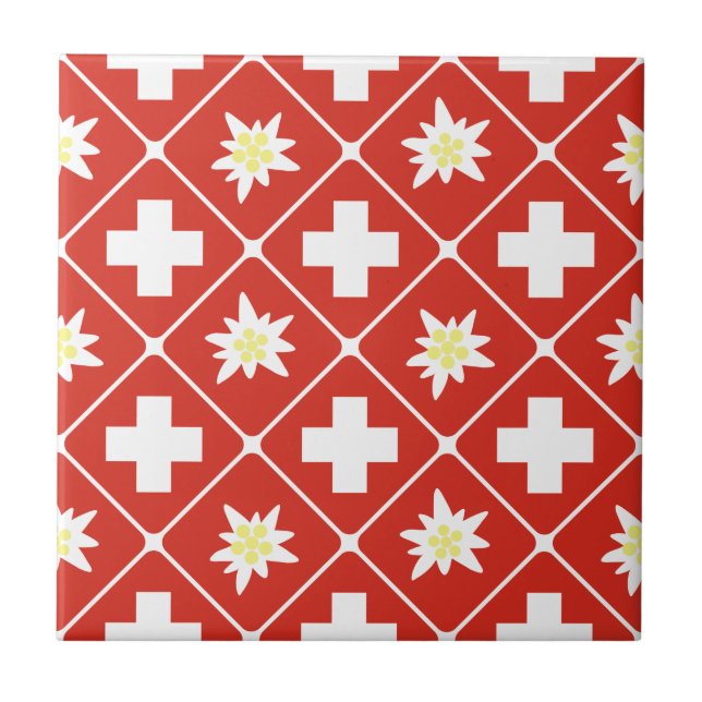 Switzerland Edelweiss pattern Tile (Front)