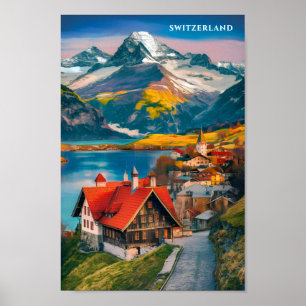 Switzerland Famous Travel Place Poster