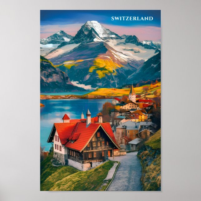 Switzerland Famous Travel Place Poster (Front)