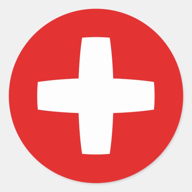 Switzerland Fisheye Flag Sticker (Front)