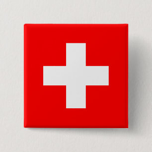Switzerland Flag 15 Cm Square Badge