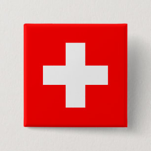 Switzerland Flag 15 Cm Square Badge