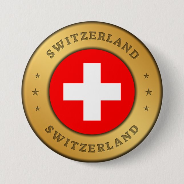 Switzerland Flag 7.5 Cm Round Badge (Front)