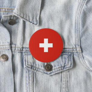 Switzerland flag 7.5 cm round badge