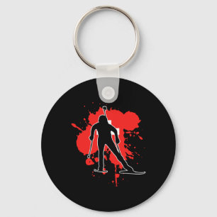 Switzerland Flag Biathlonist - Swiss Biathlon 1 Key Ring