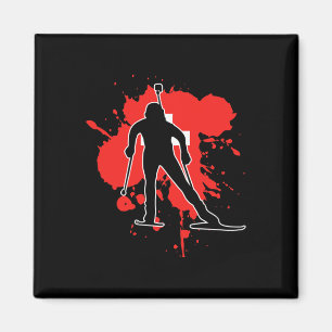 Switzerland Flag Biathlonist - Swiss Biathlon 1 Magnet