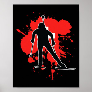 Switzerland Flag Biathlonist - Swiss Biathlon Poster