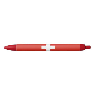 Switzerland Flag Black Ink Pen