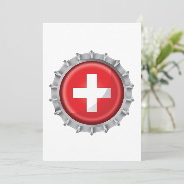 Switzerland Flag Bottle Cap Invitation (Creator Uploaded)
