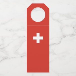 Switzerland flag bottle tag