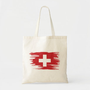 Switzerland Flag Brush Art Tote Bag