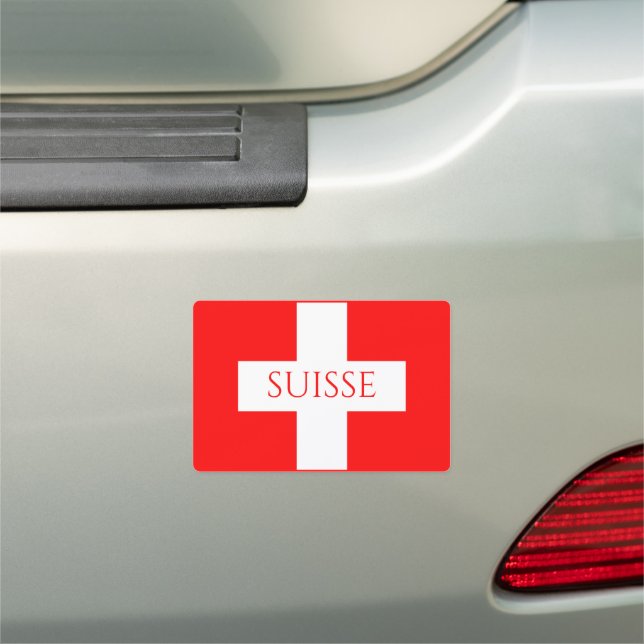 switzerland flag car magnet (In Situ)