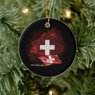 Switzerland flag ceramic ornament