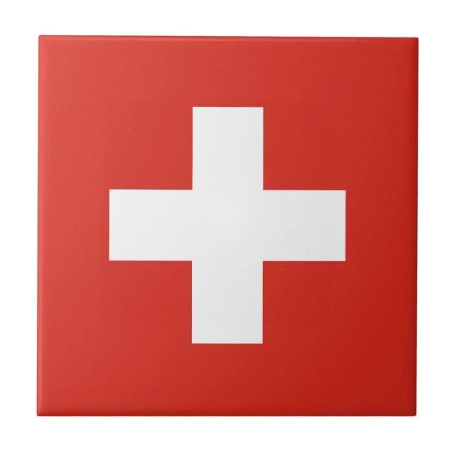 Switzerland Flag Ceramic Tile (Front)