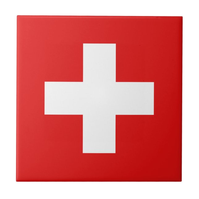 Switzerland Flag Ceramic Tile (Front)
