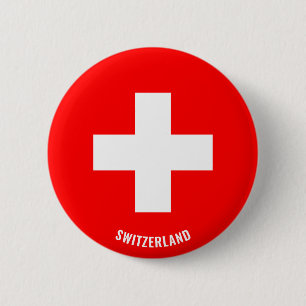Switzerland Flag Charming Patriotic 6 Cm Round Badge