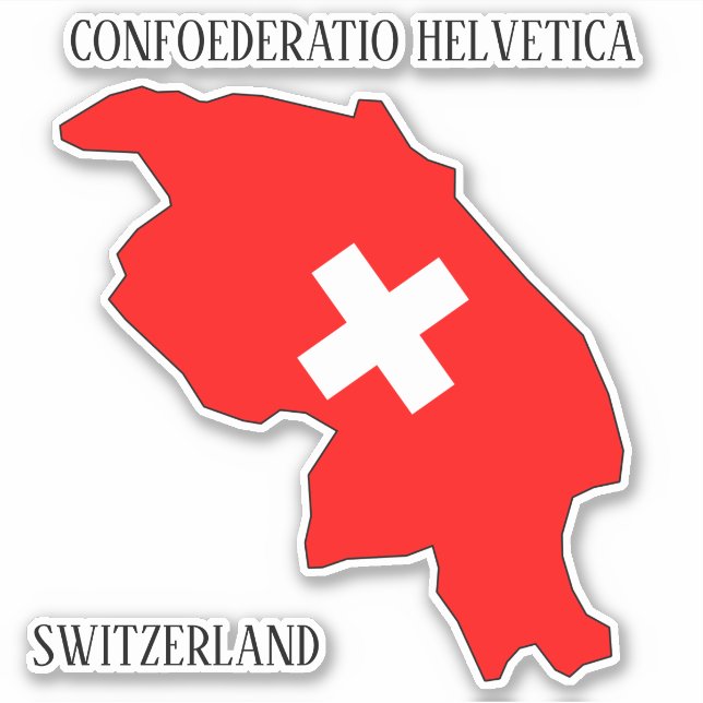 Switzerland Flag Charming Patriotic Map (Front)