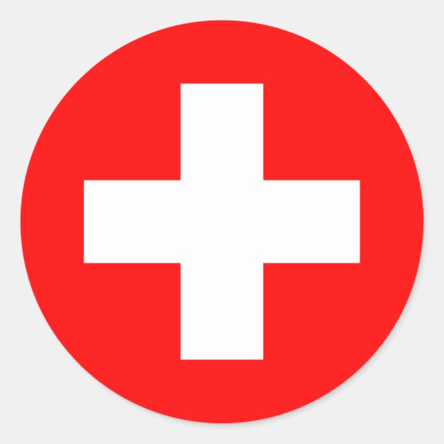 switzerland flag classic round sticker (Front)