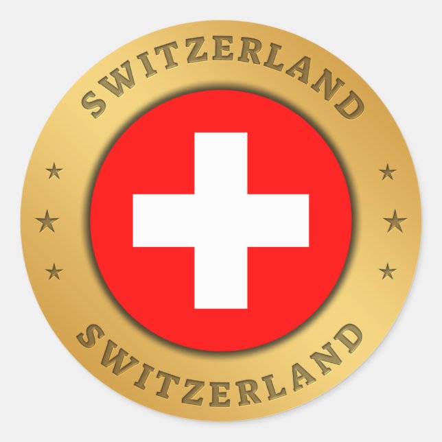 Switzerland Flag Classic Round Sticker (Front)