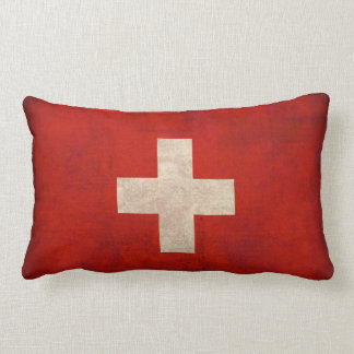 Switzerland Flag Distressed Pillow