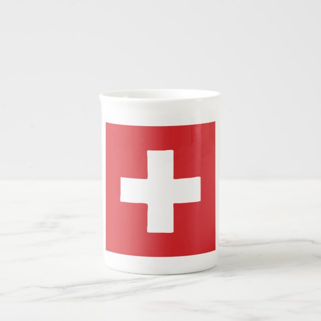 Switzerland Flag Emblem Bone China Mug (Front)