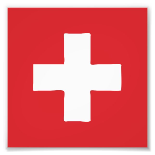 Switzerland Flag Emblem Photo Print (Front)