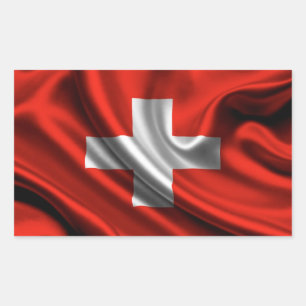 Switzerland Flag Fabric Rectangular Sticker