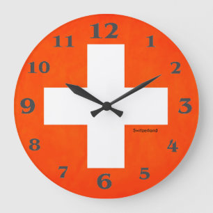 Switzerland flag for Round-Large-Wall-Clock Large Clock
