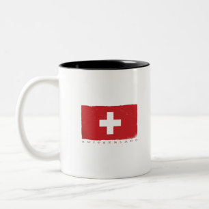 SWITZERLAND Flag For Swiss Lover Two-Tone Coffee Mug