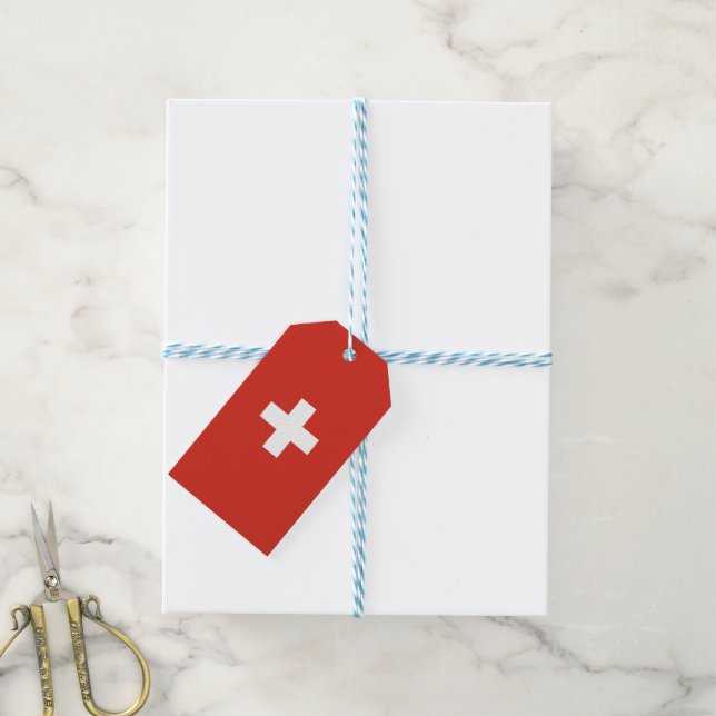 Switzerland flag gift tags (With Twine)