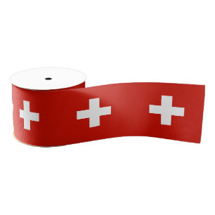 Switzerland flag grosgrain ribbon