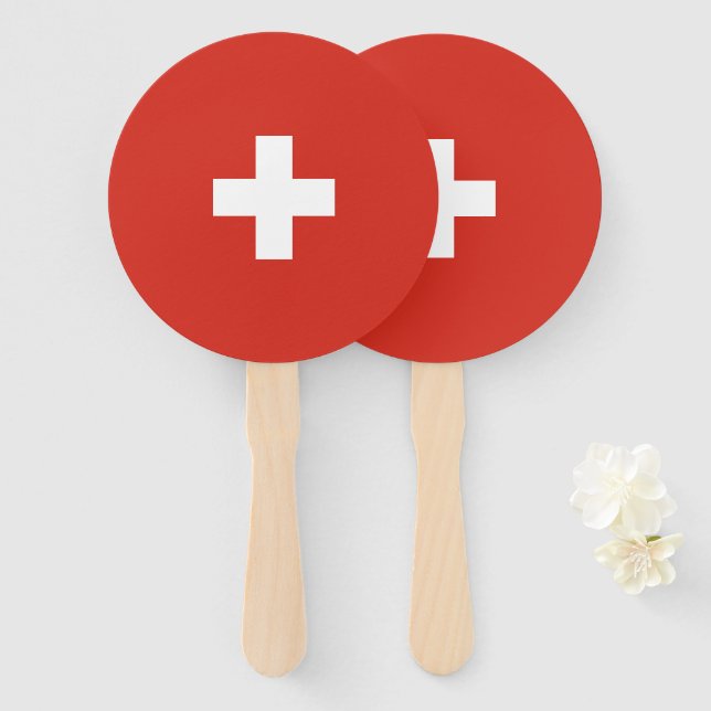 Switzerland flag hand fan (Front and Back)