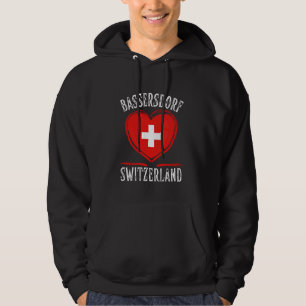 Switzerland Flag Heart Bassersdorf City Hoodie