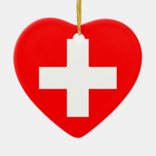 Switzerland Flag Heart Ornament