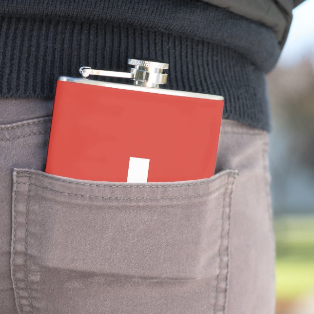 Switzerland flag hip flask (In Situ)