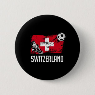 Switzerland Flag Jersey Swiss Soccer Team Swiss 6 Cm Round Badge