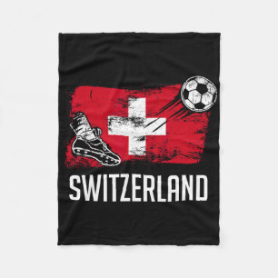 Switzerland Flag Jersey Swiss Soccer Team Swiss Fleece Blanket