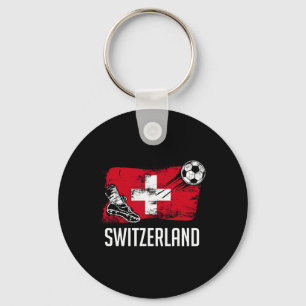 Switzerland Flag Jersey Swiss Soccer Team Swiss  Key Ring
