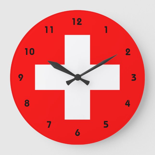 switzerland flag large clock (Front)