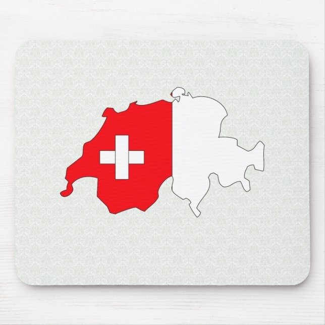 Switzerland Flag Map full size Mouse Pad (Front)