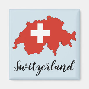 Switzerland Flag Map Magnet