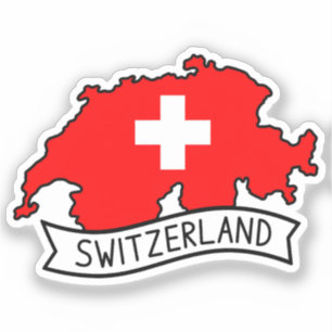 Switzerland Flag Map Patriotic Swiss Pride World