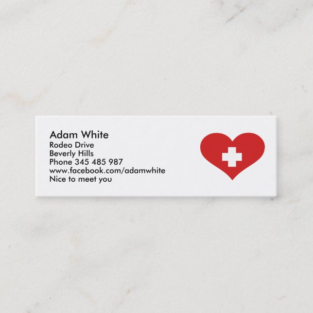 Switzerland flag mini business card (Front)